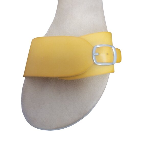 Cat & Jack Yellow Armine Footbed Sandals Size 4 With Adjustable Strap & Buckle - Picture 3 of 3